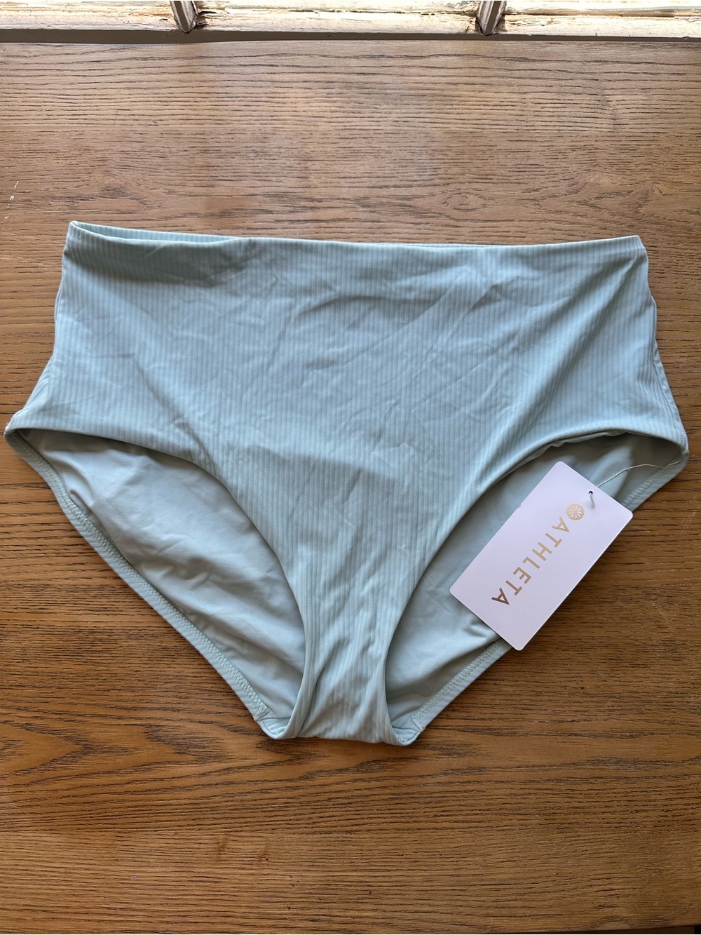 Athleta Ribbed High-Waist Bikini Bottom in Pale Mint